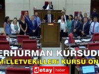 Erhürman Kürsüde! CTP Milletvekilleri Kürsü Önünde Toplandı