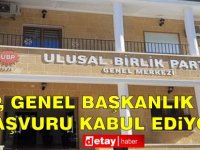 UBP, genel başkanlık için başvuru kabul ediyor