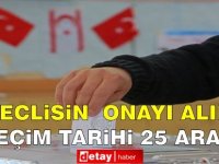 Meclisin Onayı Alındı! Seçim Tarihi 25 Aralık