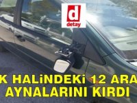 Park halindeki araçların aynalarını kırdı!