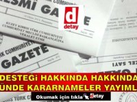 Prim desteği hakkında hakkında yasa gücünde kararnameler Resmi Gazete’de