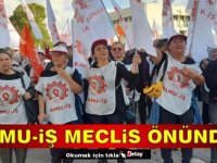 Kamu-İş, hademelerle Meclis önünde