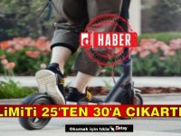 Scooter'ların Hız limiti 25'ten 30'a çıkartıldı