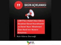 LGBTİ’ları Hedef Alan Kıbrıs Gazetesi Genel Koordinatör ve Genel Yayın Yönetmeni Özer Kanlı’nın Yazısını Kınıyoruz