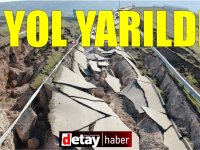 7.7'lik depremin merkezi Pazarcık'tan korkunç görüntü: Devasa çatlaklar... Yol yarıldı!