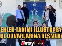 Melekler Takımı illüstrasyonu okul duvarlarına resmedildi