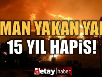 Orman yangınına neden olmanın cezası 100 asgari ücret ve 15 yıl hapis cezası…