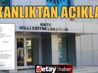 Milli Eğitim Bakanlığı'ndan Açıklama