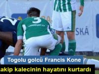 Togolu golcü, rakip kalecinin hayatını kurtardı