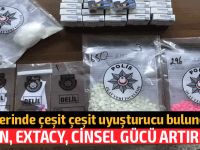 Mağusa'da bir iş yerinde toplam 1058 adet extacy, 101 gram kokain, 336 paket cinsel gücü artırıcı jel bulundu!