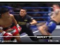 Muay Thai dövüşçüsü, rakiple birlikte hakemi de nakavt etti (video)