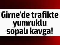 Girne'de trafikte yumruklu sopalı kavga!