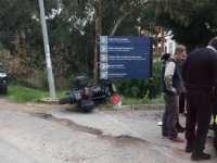 Mağusa'da Motosikletli polis kaza yaptı